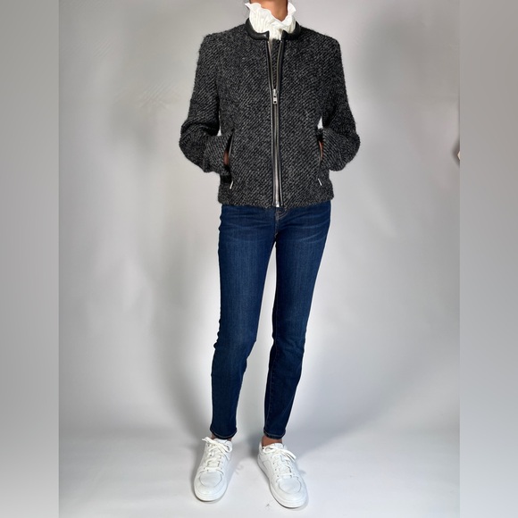 THE KOOPLESS Womans Blazer Wool Jacket Mohair Alpaca Boucle Zip Front Blazer 34 - Picture 4 of 10